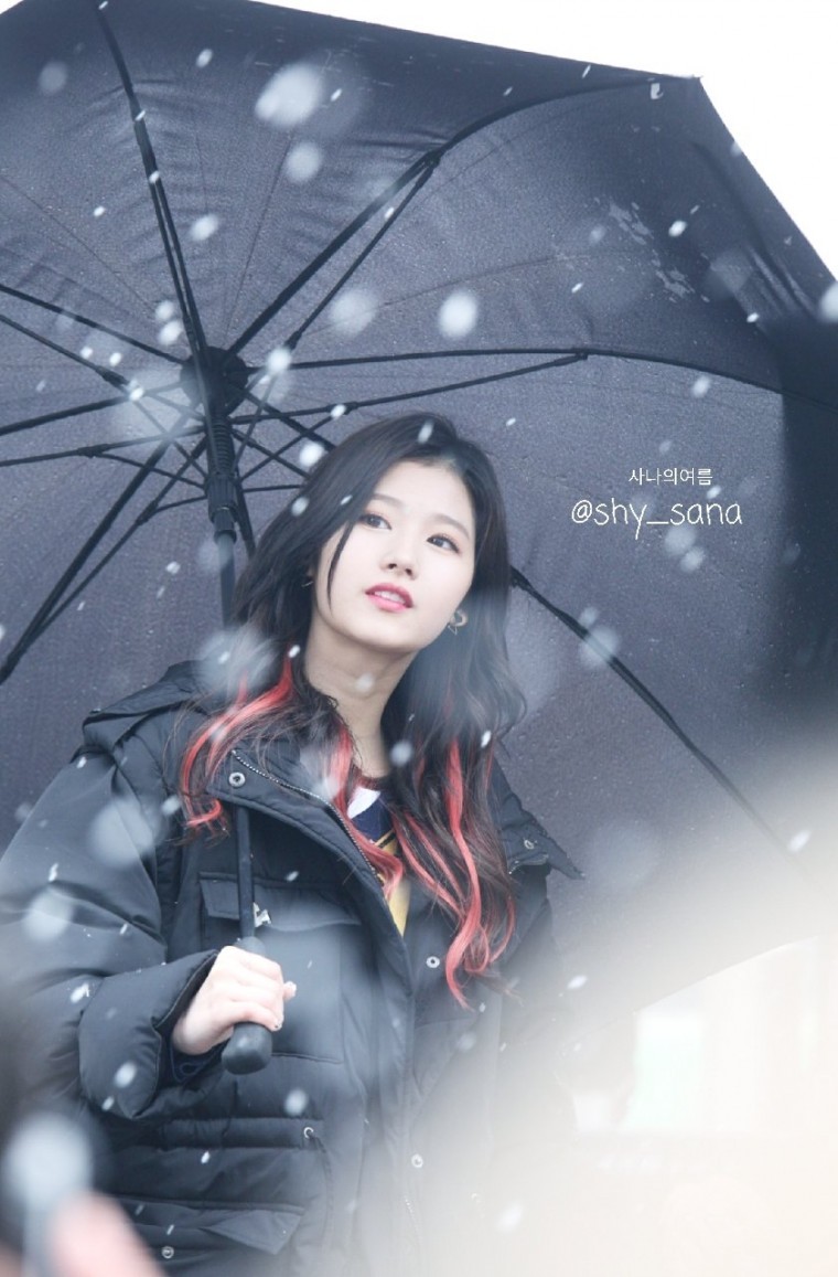 오늘자 눈오는 날 사나 사진.jpg | 인스티즈