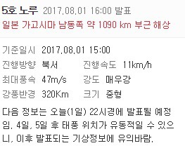 태풍 노루 일본기상청 오후4시 진로도 + 추가 | 인스티즈
